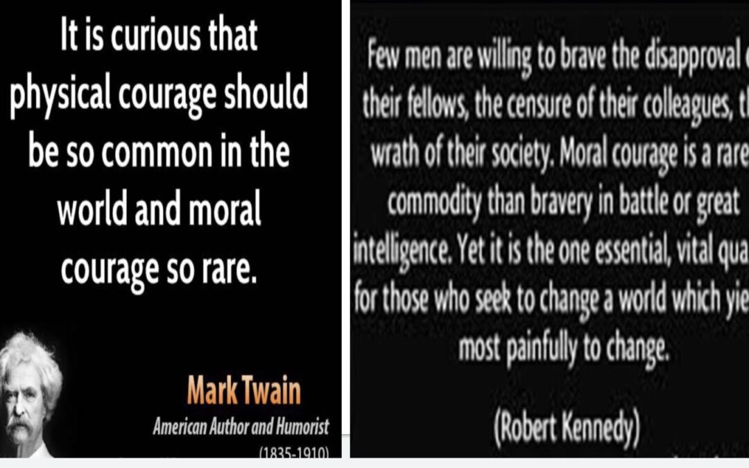 MORAL COURAGE IS THE PURSUIT OF EXCELLENCE ESPECIALLY WHEN OTHERS STAND IN YOUR WAY